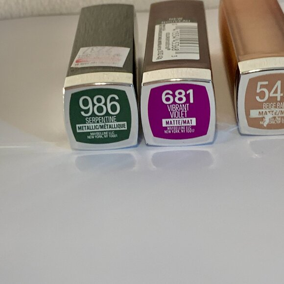 Maybelline Color Sensational Lipstick SET 4 New Flawed Violet Sugar Beige Green - Picture 5 of 13